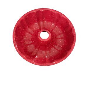 Red Speckled Nonstick Fluted Bundt Cake Pan 10 Inch Diameter